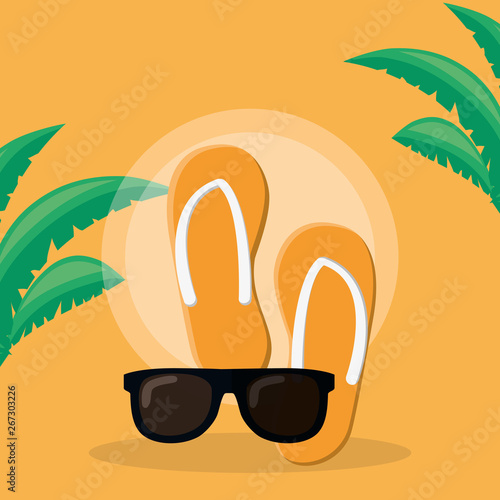 flip flops and sunglasses vacations icons