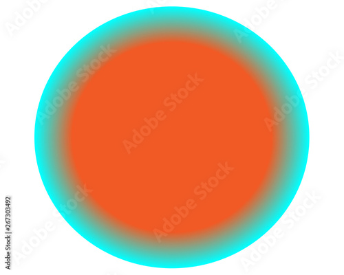 neon orange blue circle ball on white background Glowing futuristic lines in a dark space with a modern concept. Generics presentations. Vector layout EPS10. Advertising design of brochures  blurred