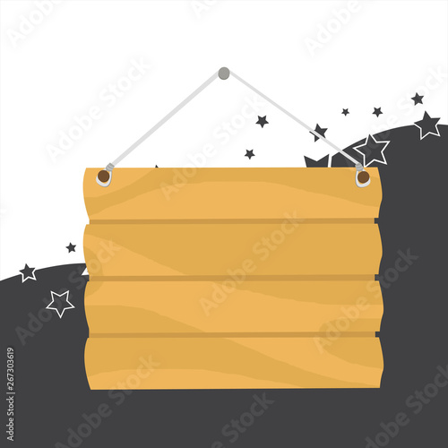 Hook Up Blank Sign Plate. Empty Wooden Signboard with Lope for Hang. Design business Empty copy space text for Ad website promotion isolated Banner template