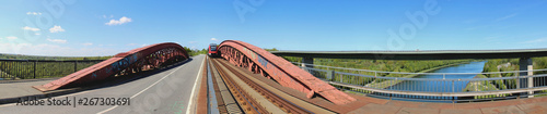 Alte und neue Levensauer Hochbrücke in Kiel Nord-Ostsee-Kanal photo