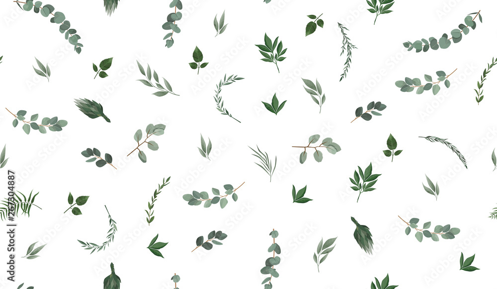 Seamless leaves pattern. Design for banner, poster, card, cover, invitation, placard brochure or header. Seamless leaves pattern. Design for banner, poster, card, cover, invitation, placard brochure or header.