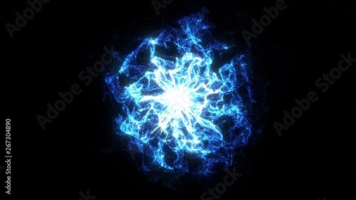 Abstract glowing plasma burst. Energy explosion flame wave photo