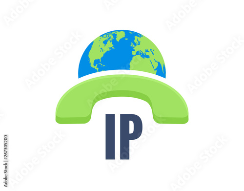 Voip vector icon. Internet call concept connection. Voice over network, voip sign