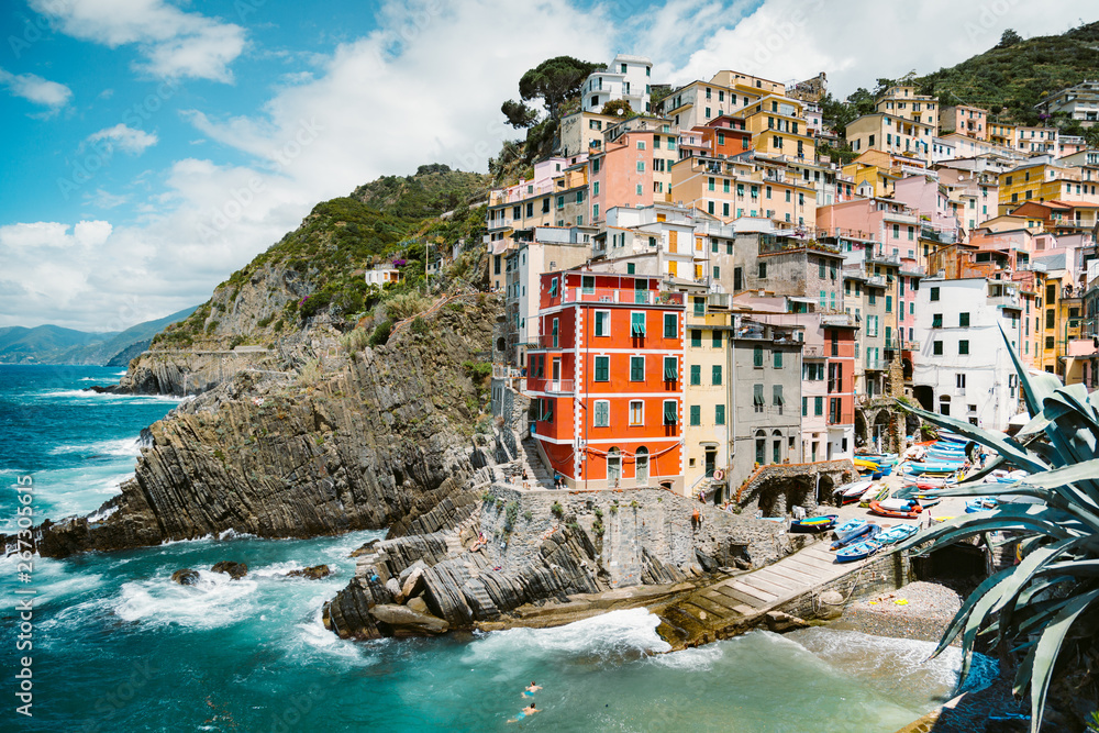 Classic view of Riomaggiore, Cinque Terre, Italy