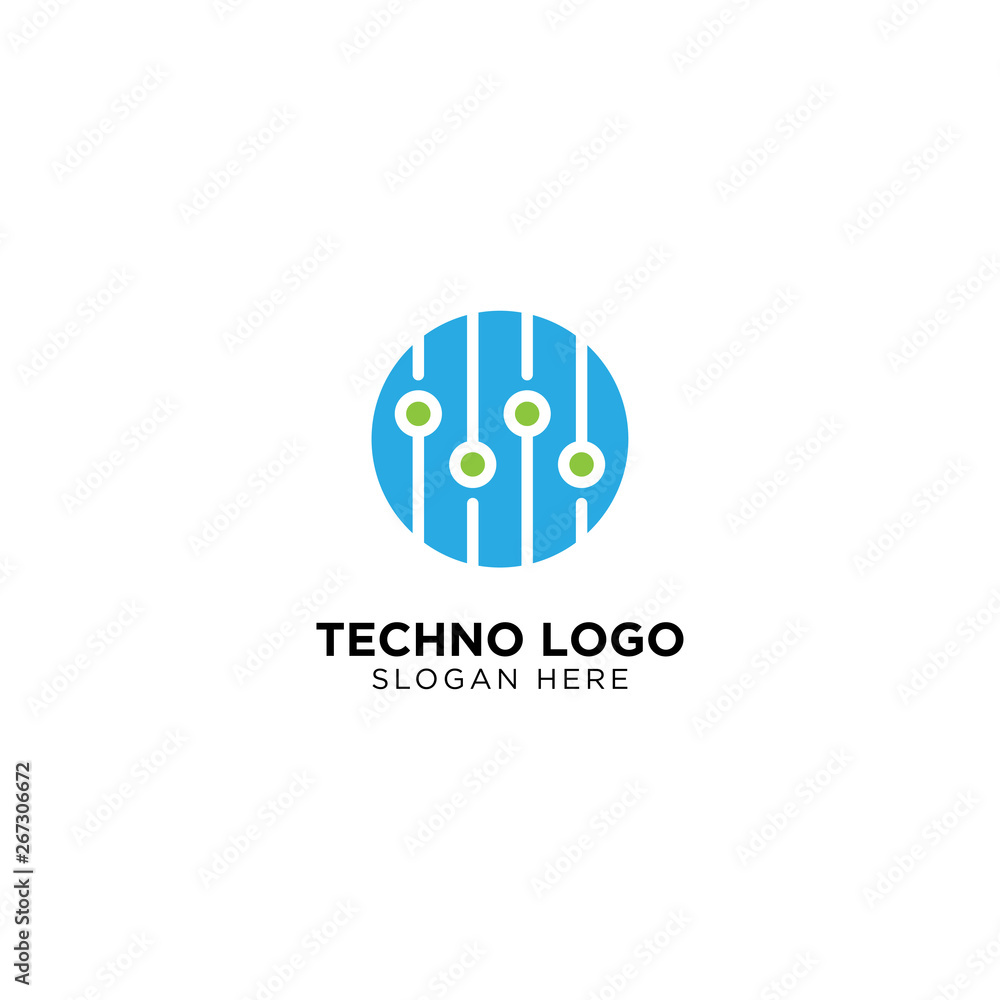 Techno logo template, vector illustration - Vector Techno logo template, vector illustration - Vector