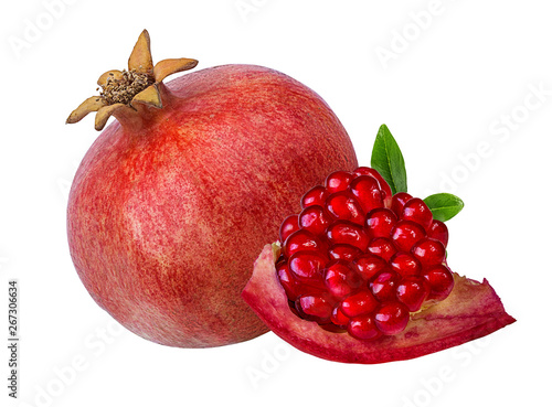 Fresh pomegranate isolated on white background