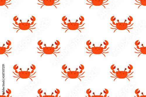 red crab on a white background.