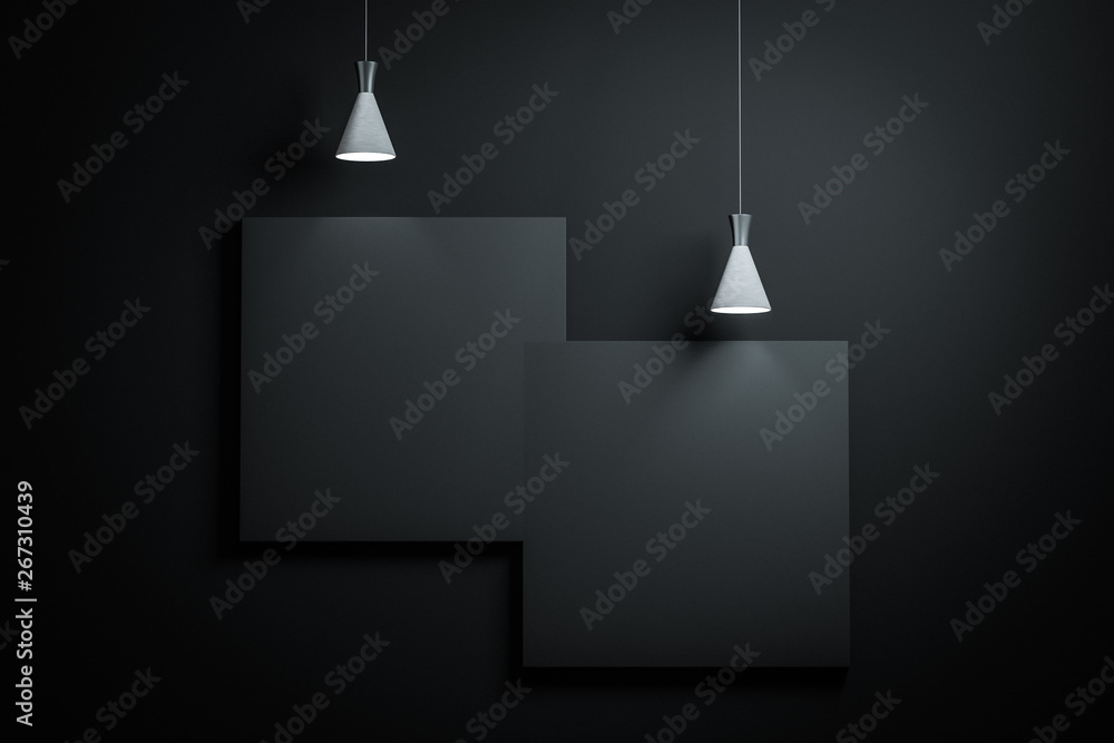 3d rendering, the exhibition wall with exquisite top light. 3d rendering, the exhibition wall with exquisite top light.