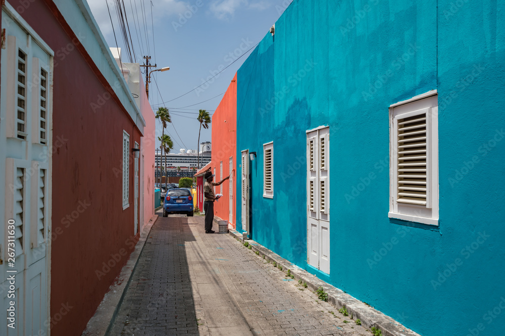 Otrobanda Side streets Views around the Caribbean Island of Curacao