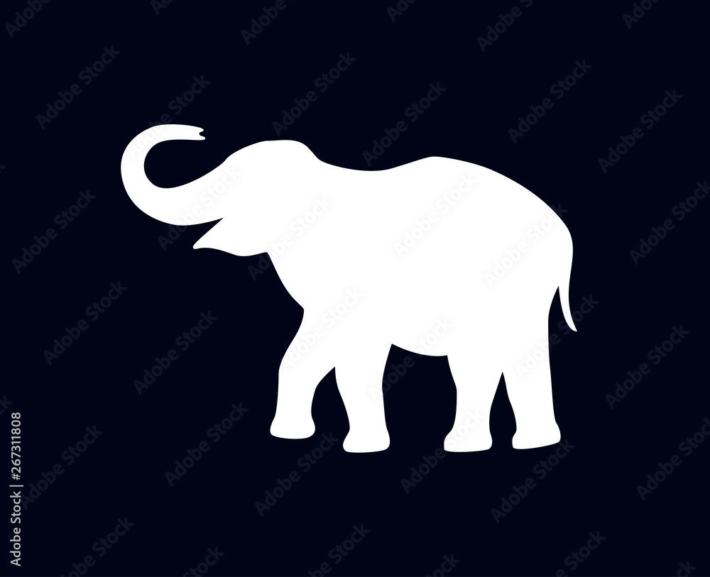 Obraz premium Elephant silhouette on black background