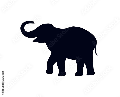 Elephant silhouette on white background © Sahara Creative