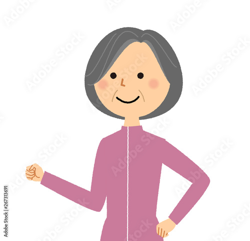 シニア女性　ウォーキング