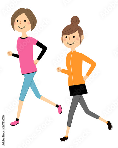 若い女性 ジョギング
