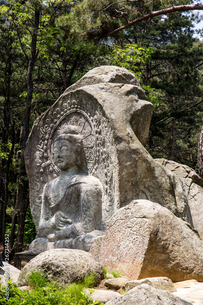 Singyeri Seated Rock-carved Buddha in Namwon-si, south korea. Singyeri Seated Rock-carved Buddha in Namwon-si, south korea.