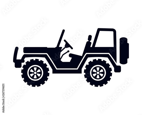 4 by 4 Jeep truck isolated on white background