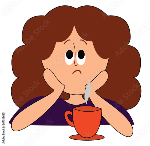 A cup of tea , vector or color illustration