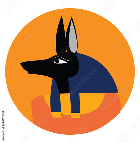 Head of Anubis, vector or color illustration