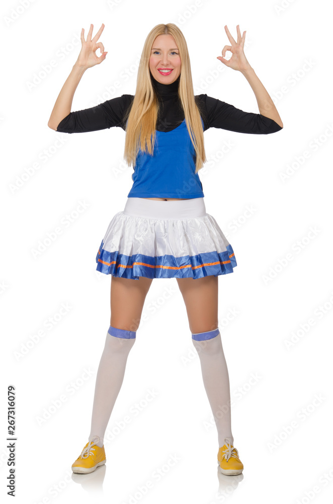 Cheerleader isolated on the white background Cheerleader isolated on the white background