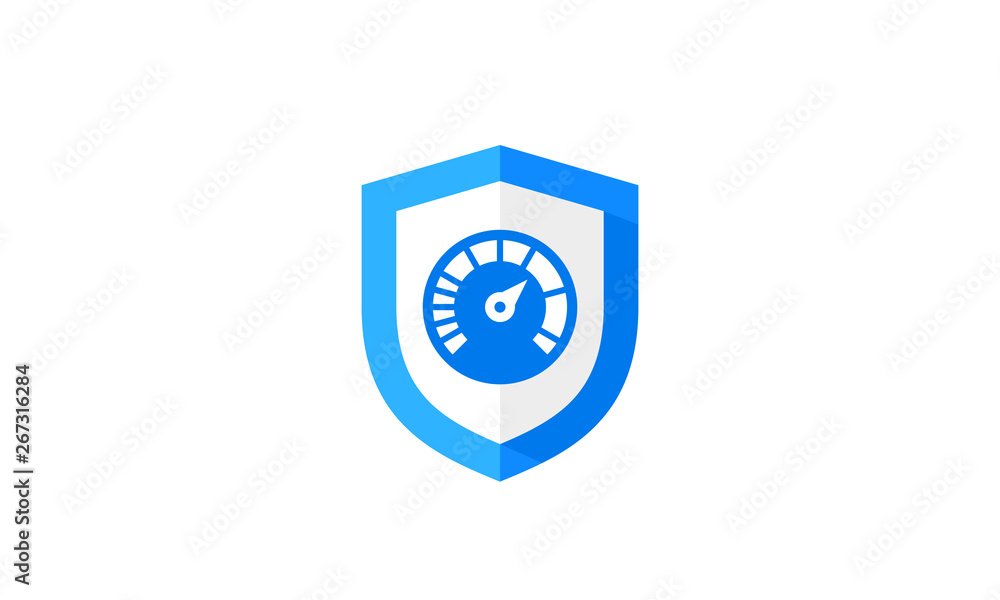 Obraz premium blue shield dashboard icon