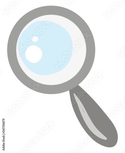 Flat magnifying glass , vector or color illustration