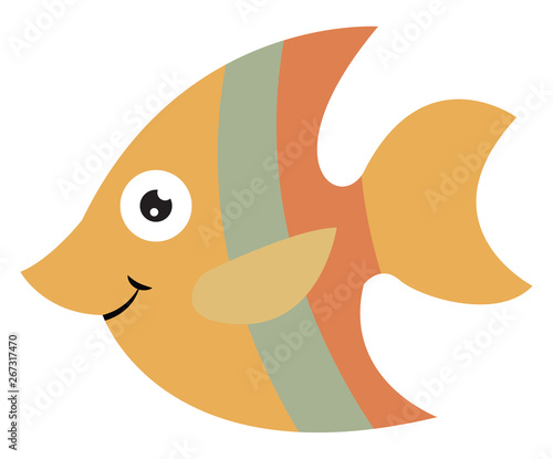 Emoji of a smiling orange fish/Cartoon fish, vector or color illustration