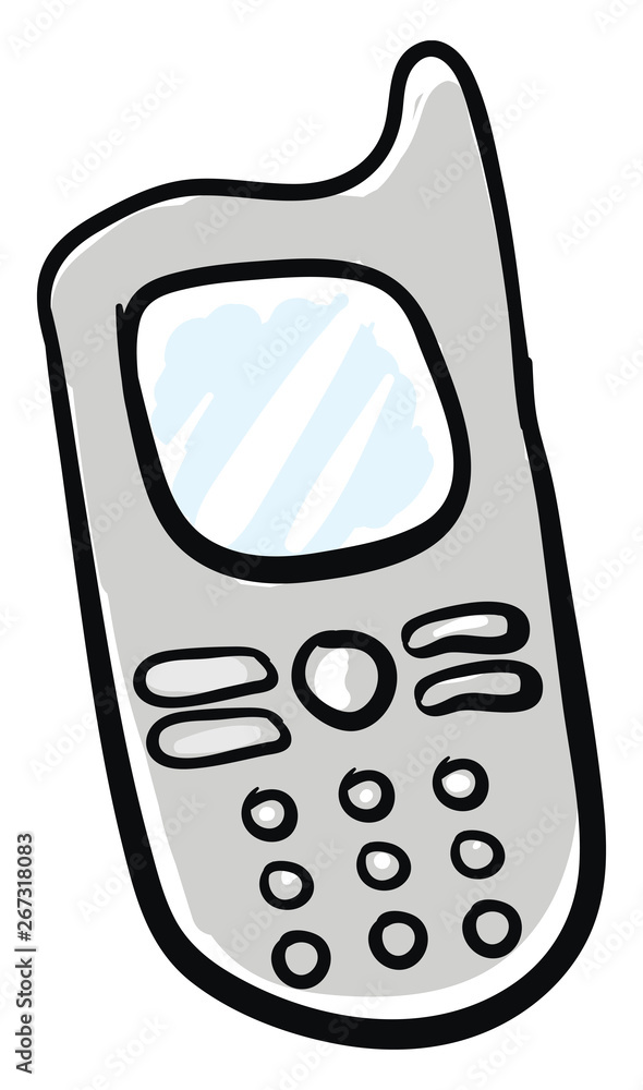 Doodle telephone sketch. Hand drawn vector retro phone with little hearts.  Holiday lovely decor. 17111698 Vector Art at Vecteezy