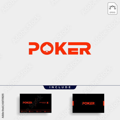 poker logo design template typography vector illustration icon element