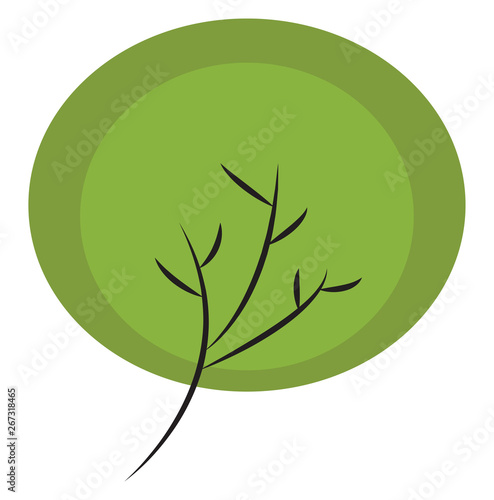 Portrait of the black tree, vector or color illustration