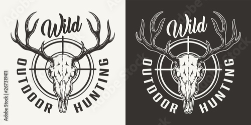 Vintage hunting monochrome logo