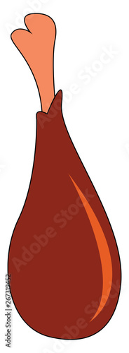 A chicken leg, vector or color illustration.