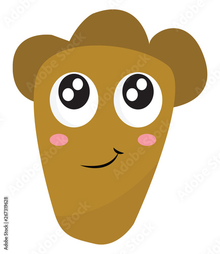 Cute brown monster, vector or color illustration.