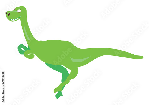 Green Dinosaur, vector or color illustration.