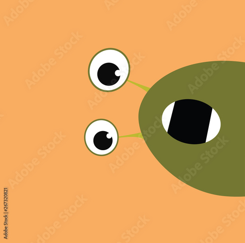 Monster with background, vector or color illustration.