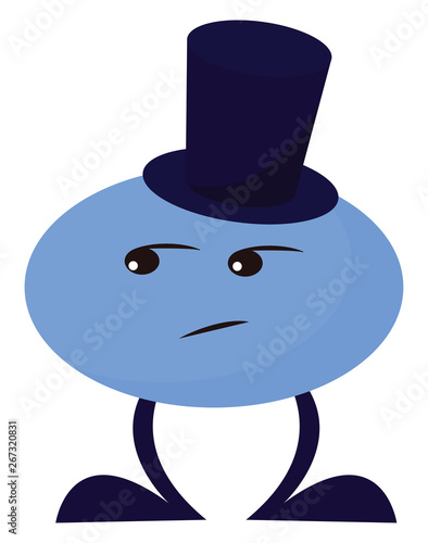 Monster with blue hat, vector or color illustration.