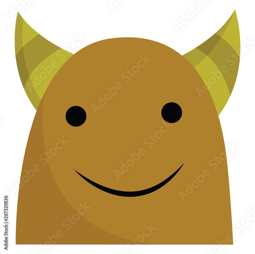 Monster with black eyes, vector or color illustration.