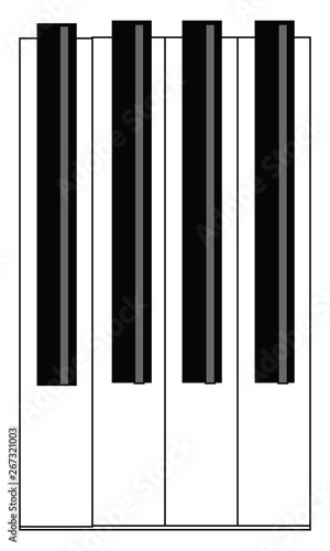 Piano, vector or color illustration.