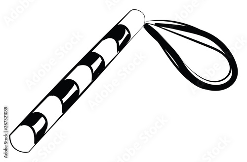Policeman's stick, vector or color illustration.