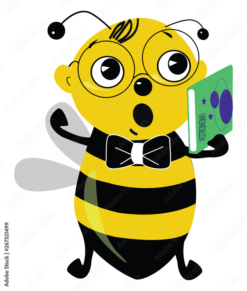 Clipart of the cute student bee staring at someone with the mouth agape ...