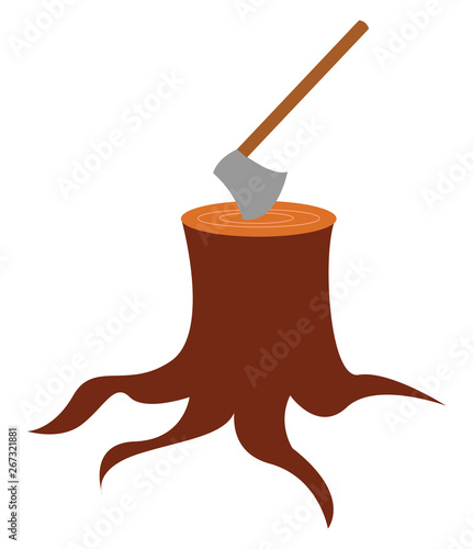 Image of axe, vector or color illustration.