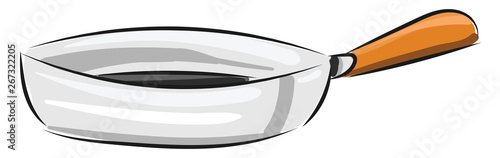 Image of brazier - fry pan, vector or color illustration.