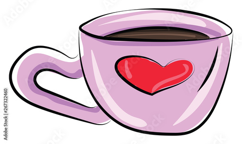 Image of coffee dark - black coffee, vector or color illustration.