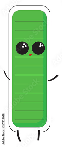 Happy full battery, vector or color illustration.