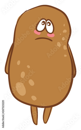 An inconsolable potato, vector or color illustration.