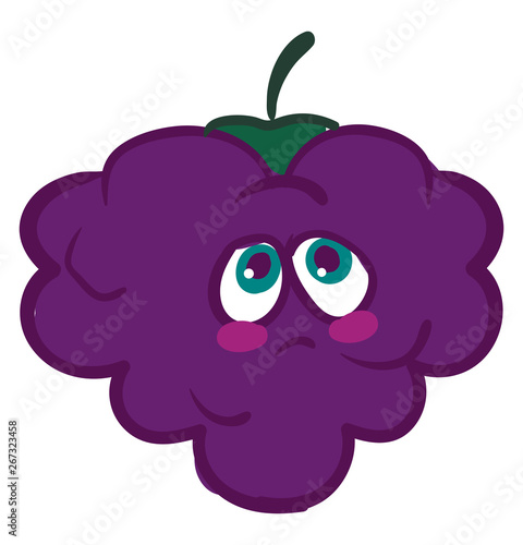 A melancholic blackberry, vector or color illustration.