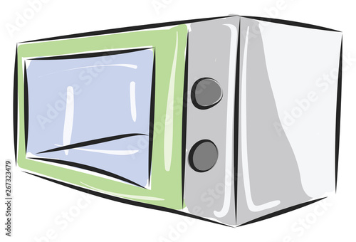 A rectangular microwave, vector or color illustration.