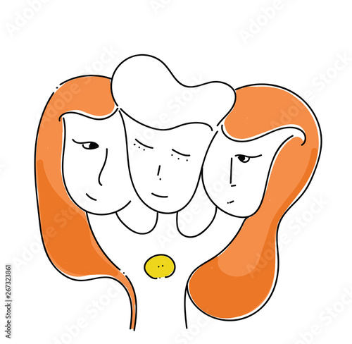 Boy and a girl in love, vector or color illustration.