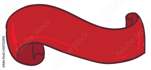 Red ribbon, vector or color illustration.