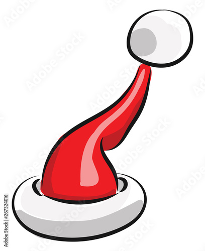 Santa clause hat, vector or color illustration.