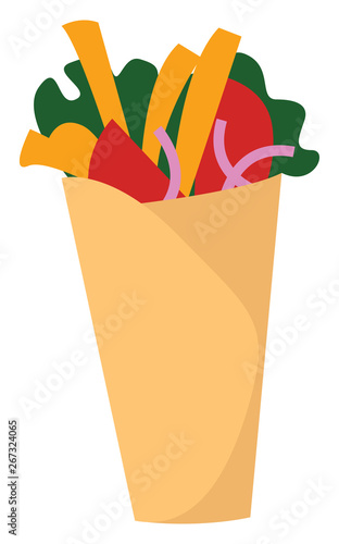 shawarma, vector or color illustration.