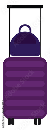 Suitcase, vector or color illustration.